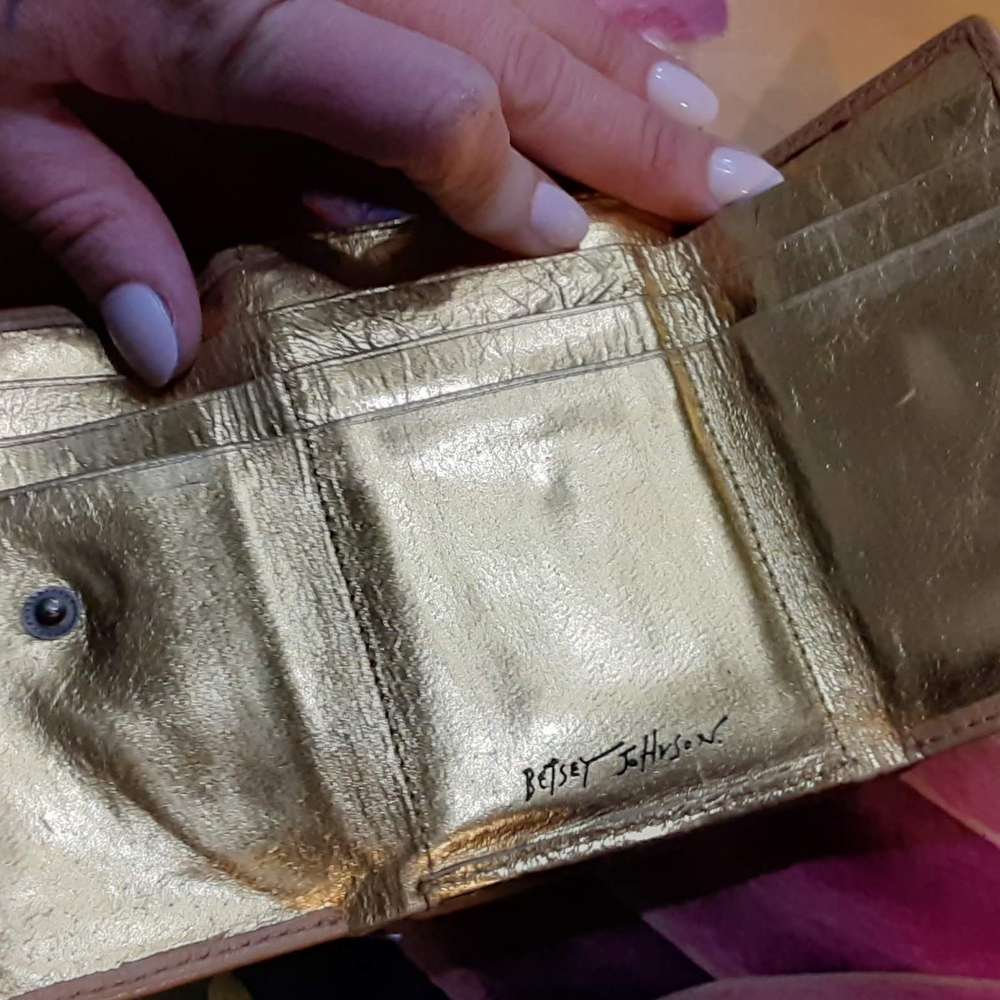 Betsey Johnson Metallic Gold Wallet Mint Condition
